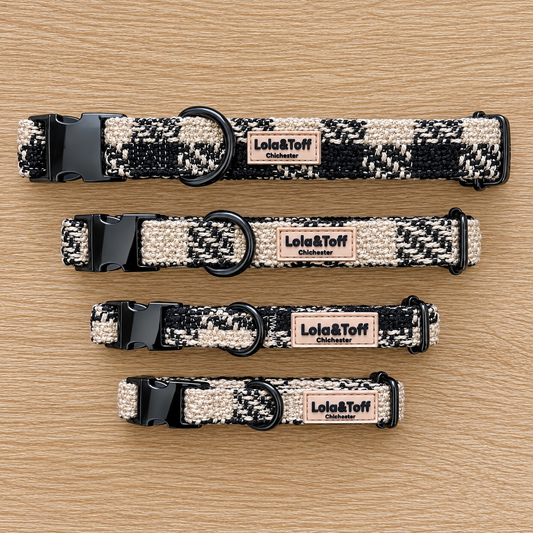 Black & Tan Tweed Adjustable Dog Collar