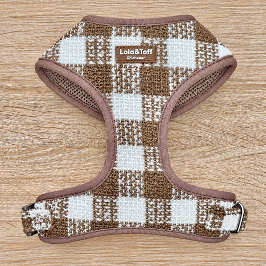 Latte Luxe Tweed Adjustable Dog Harness