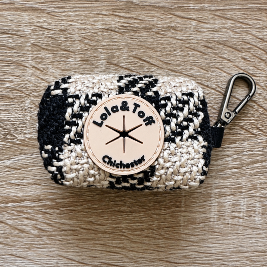 Black & Tan Tweed - Dog Poop Bag Holder
