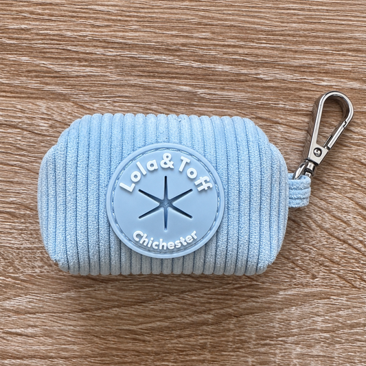 Baby Blue Corduroy - Dog Poop Bag Holder