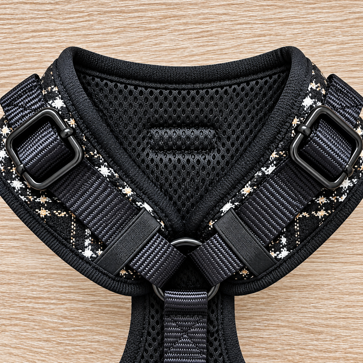 Lottie Luxe Black & White Tweed Dog Harness