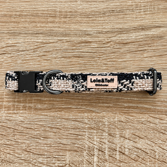Black & Tan Tweed Adjustable Dog Collar