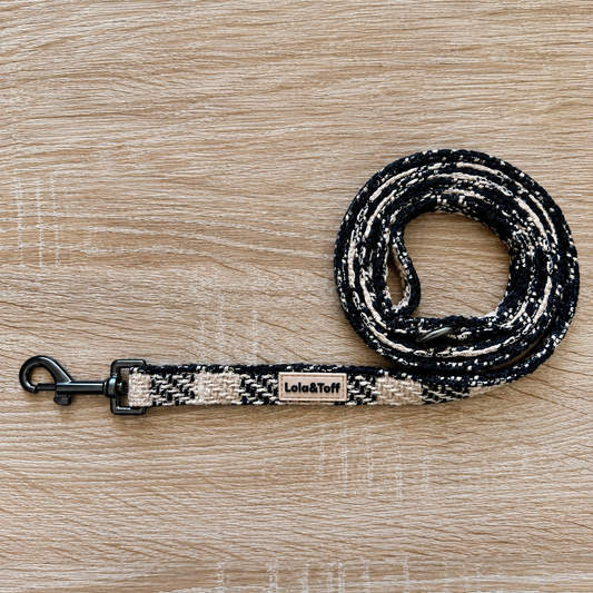 Black & Tan Tweed Dog Lead
