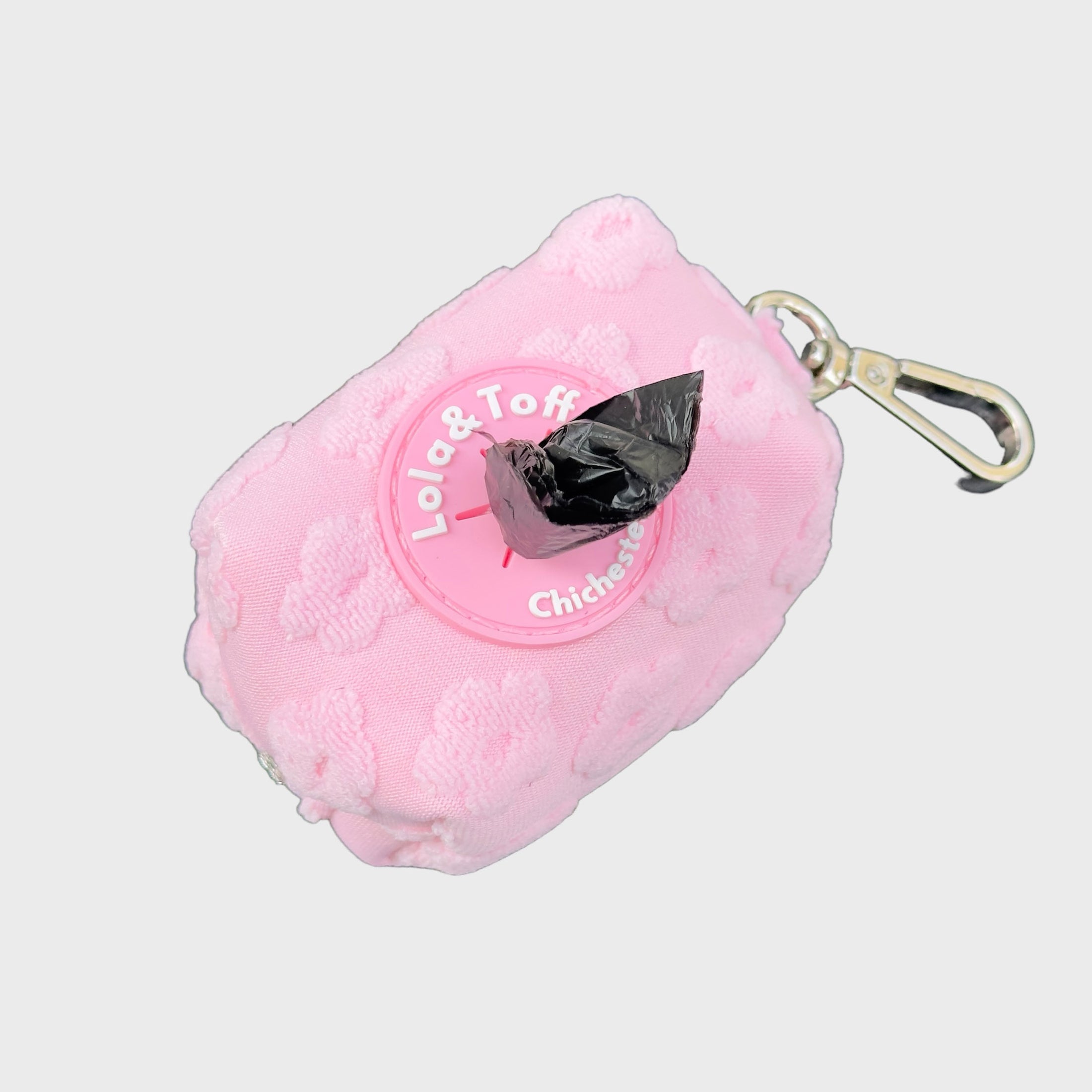 Pink Daisy Towelling - Poop Bag Holder