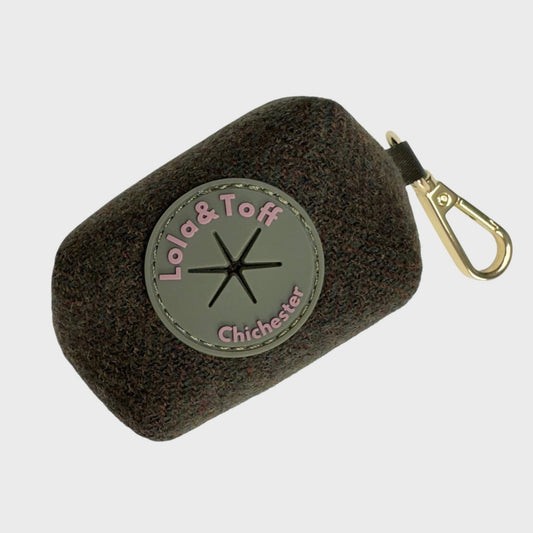Goodwood Green Tweed Poop Bag Holder