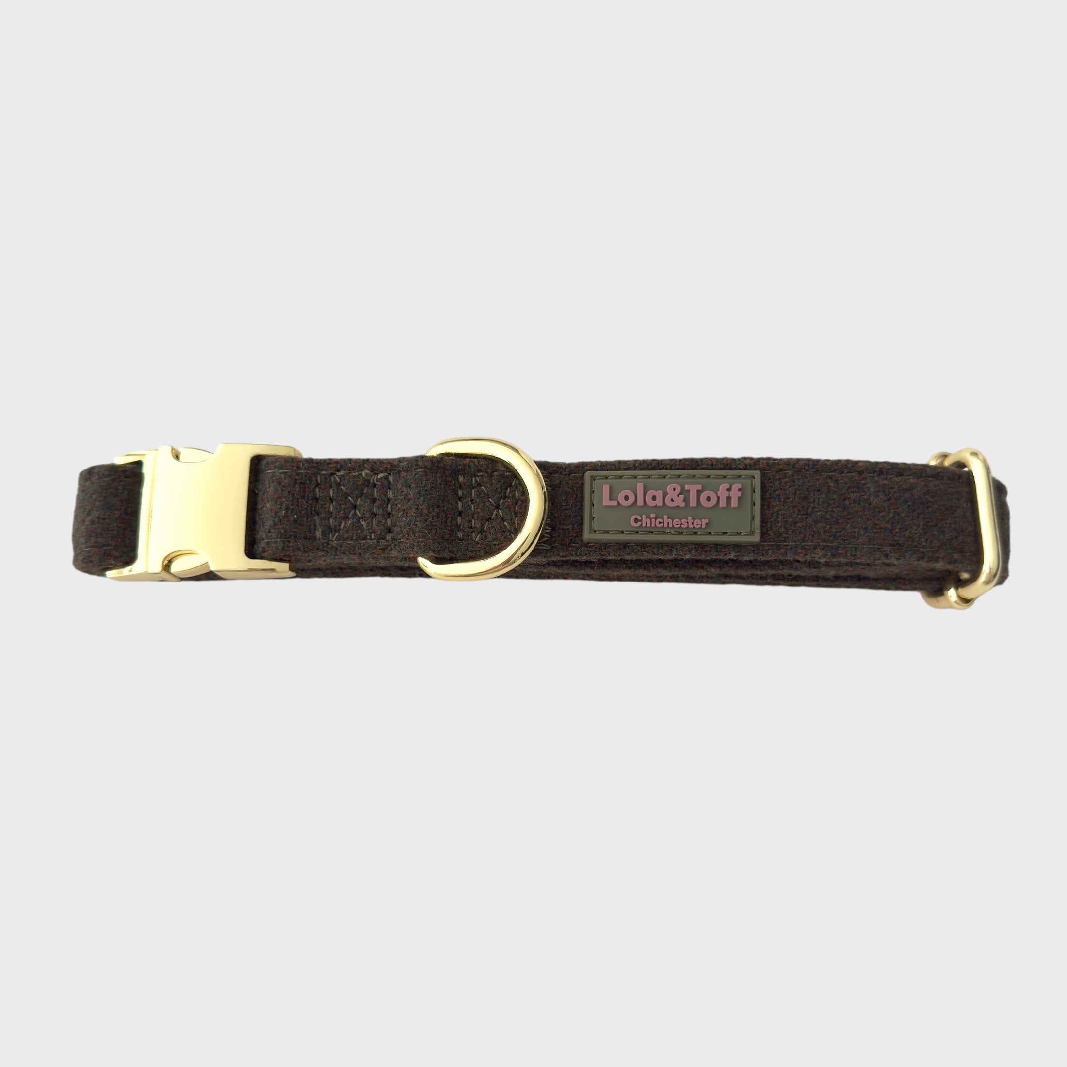Goodwood Green Tweed Adjustable Dog Collar - Main Image