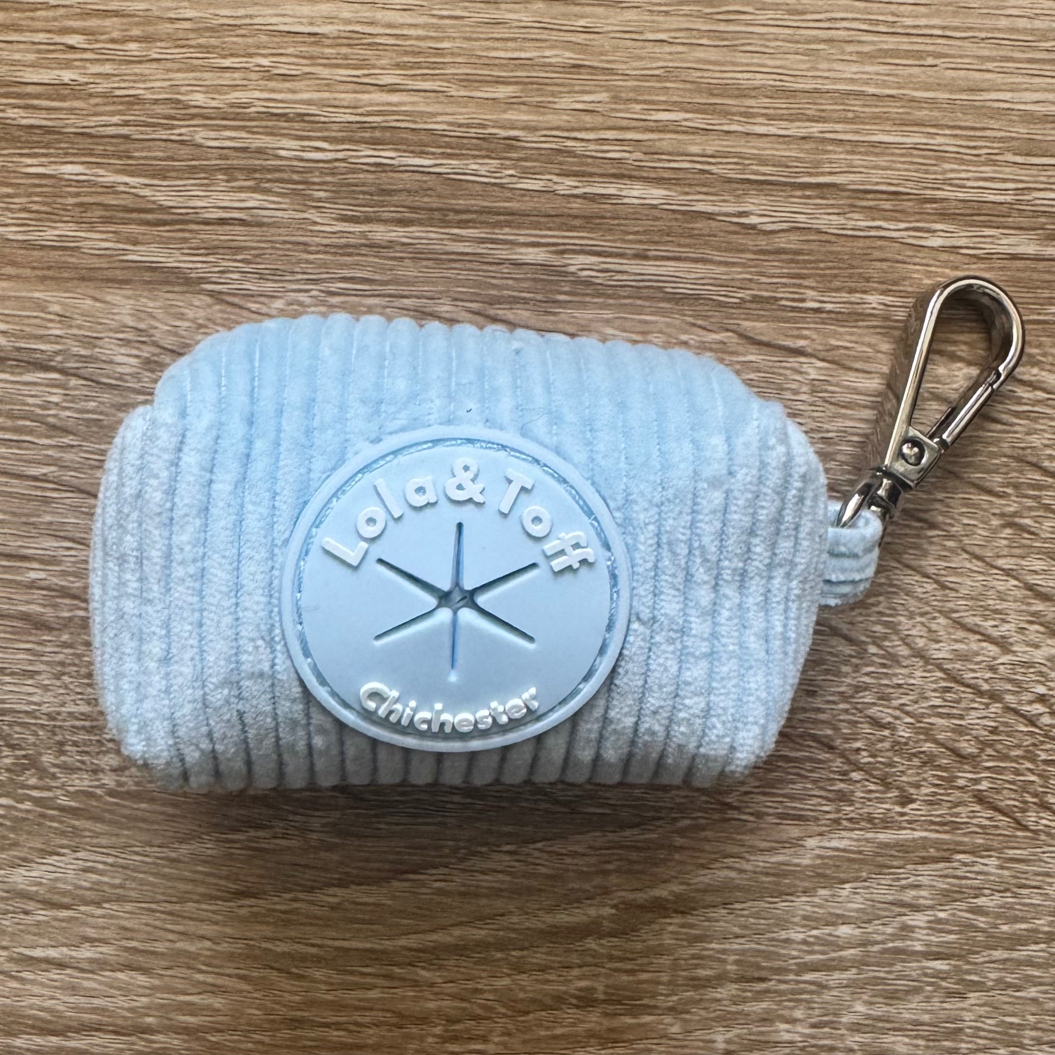 Baby Blue Corduroy - Dog Poop Bag Holder