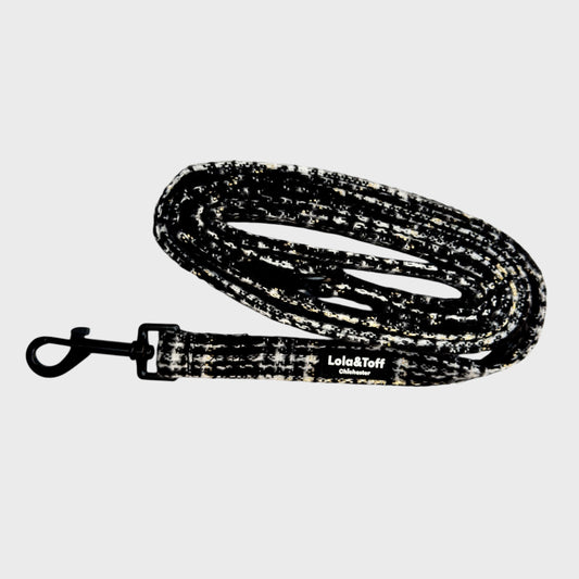 Lottie Luxe Black & White Tweed Dog Lead