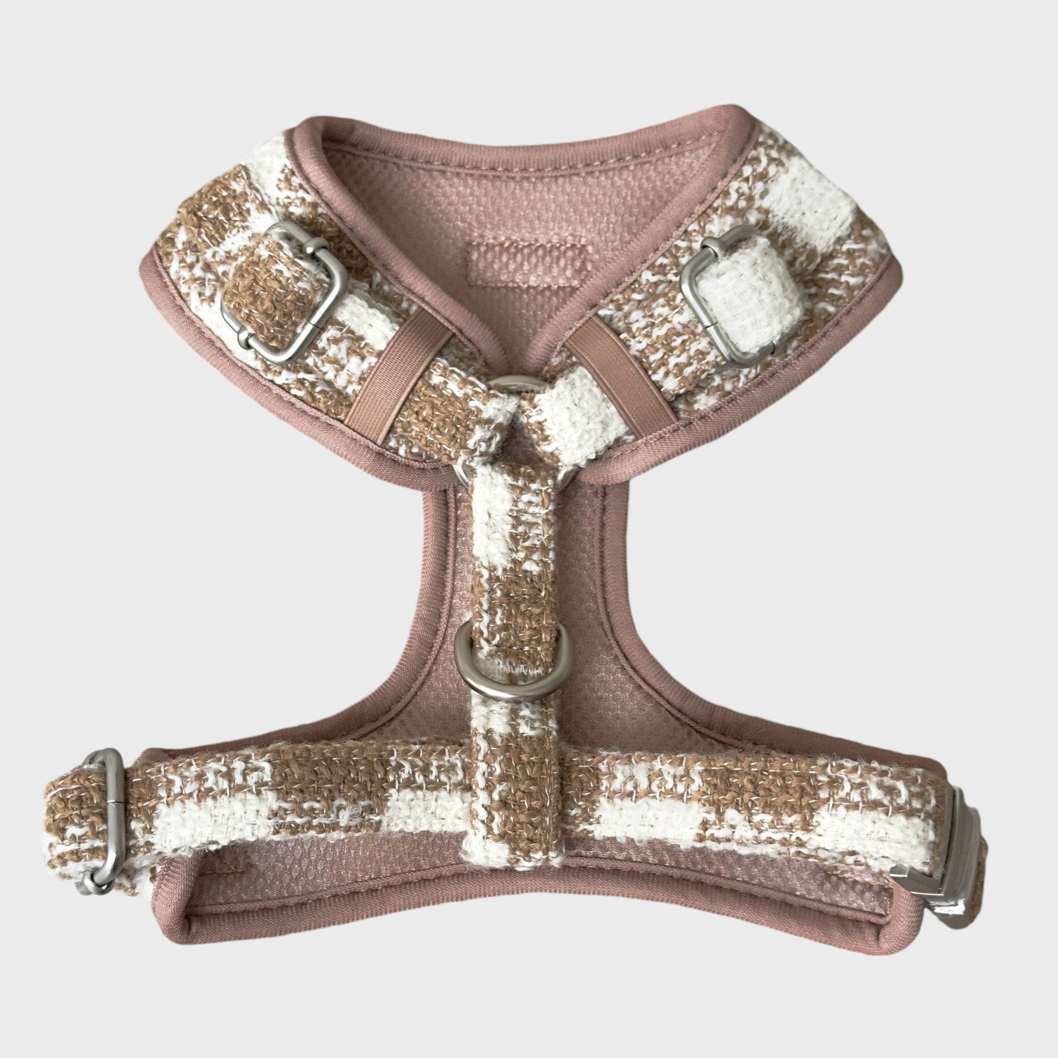 Latte Luxe Tweed - adjustable dog harness