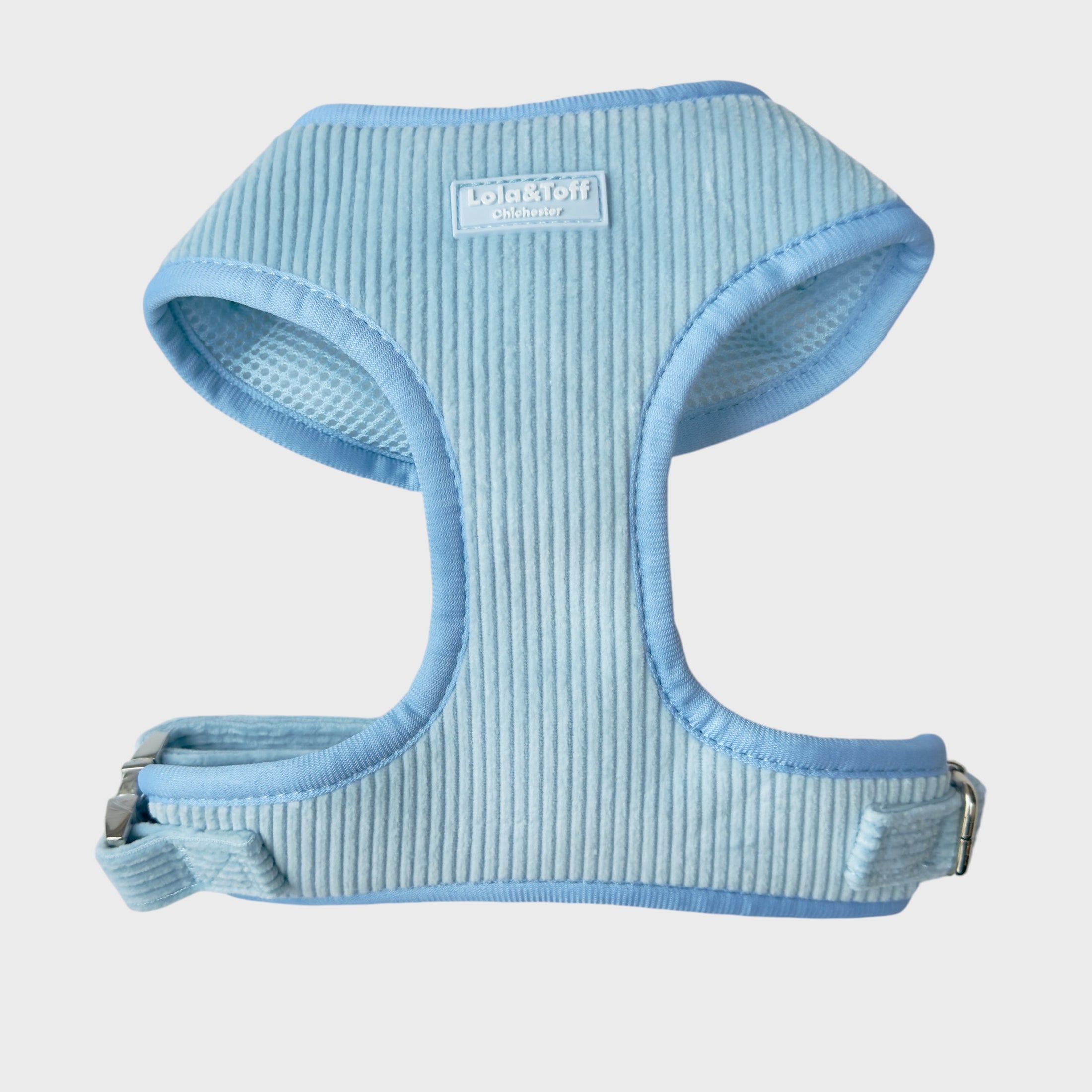Baby Blue Corduroy – Adjustable Dog Harness