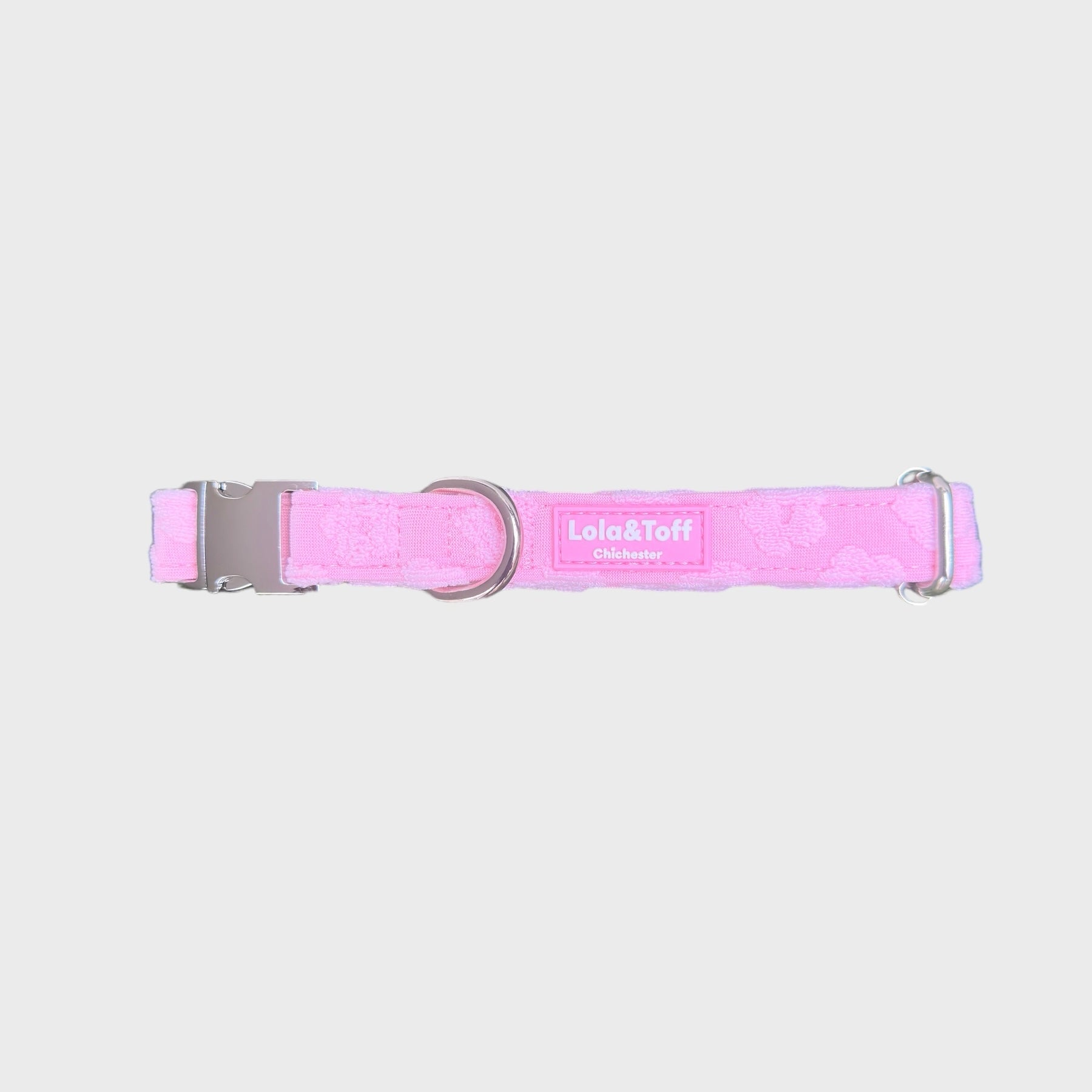 Pink Daisy Towelling - Adjustable Collar